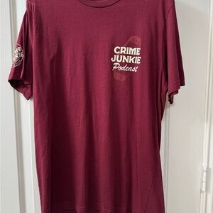 Crime Junkie Podcast Maroon Fan Club T-Shirt